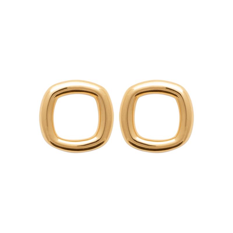 Vergoldete quadratische Ohrstecker – Minimalistische Eleganz mit moderner Note | Shop Nory