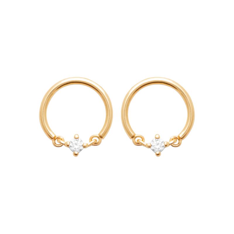 Vergoldete runde Ohrringe mit Zirkonia – Eleganz und Glanz in Perfektion | Shop Nory