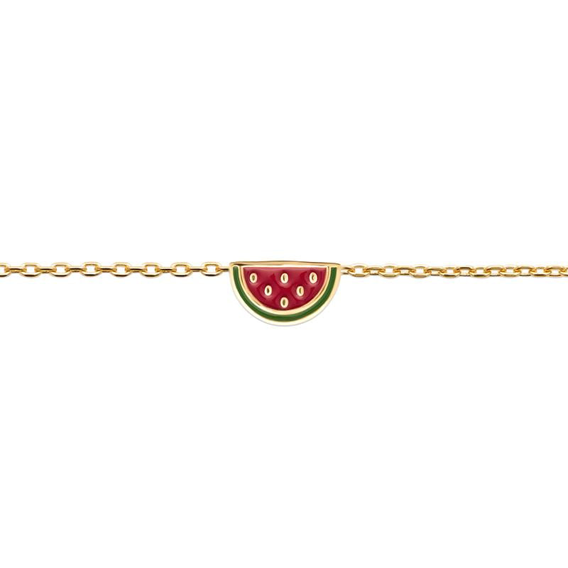 Vergoldetes Kinderarmband mit Wassermelonen-Anhänger – Fröhlicher Schmuck für die Kleinen | Shop Nory