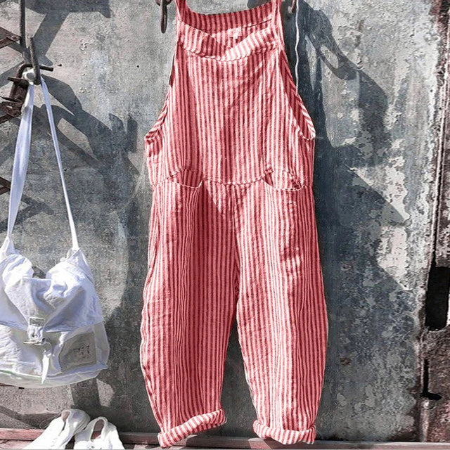 Gestreifter Baggy-Jumpsuit im Vintage-Stil