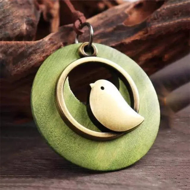 Hölzerne Vogel-Halskette | Shop Nory