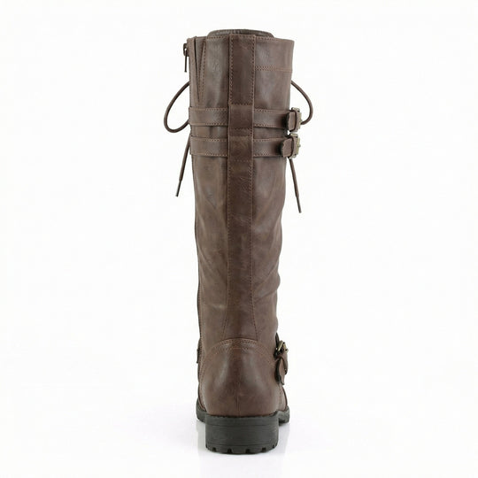 Retro-Schnürstiefel mit Schnalle