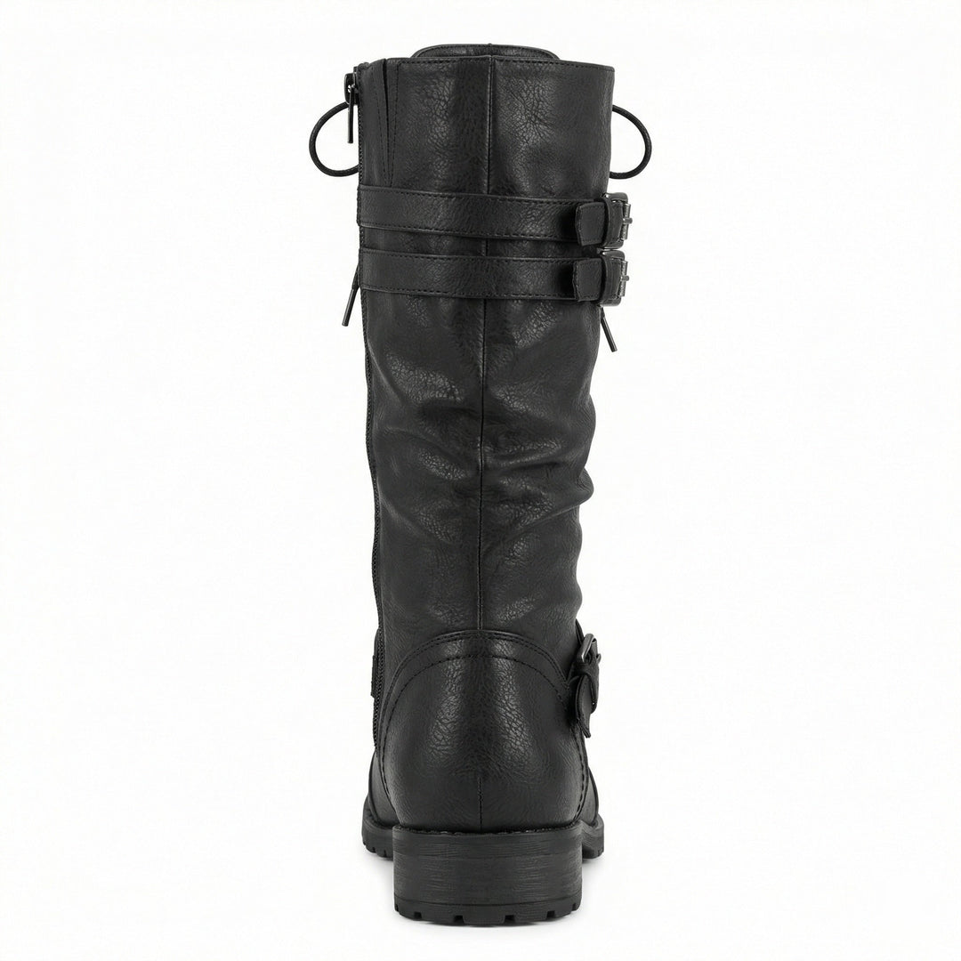 Retro-Schnürstiefel mit Schnalle