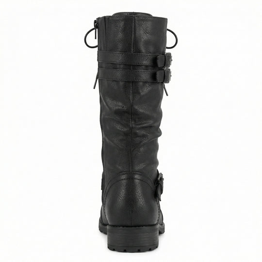 Retro-Schnürstiefel mit Schnalle