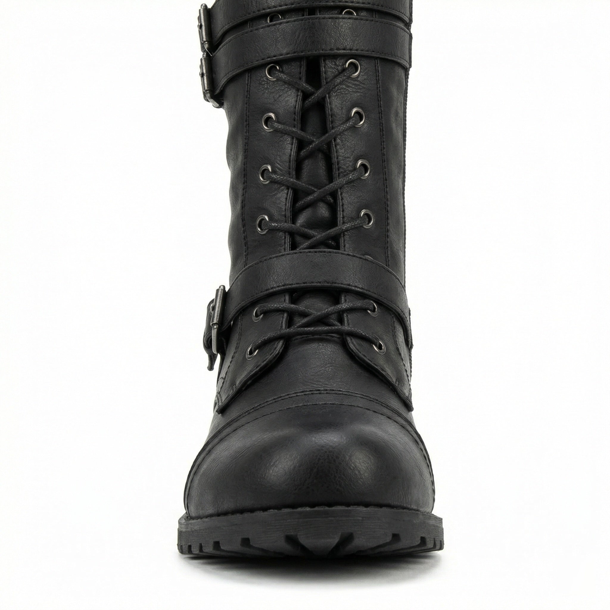 Retro-Schnürstiefel mit Schnalle