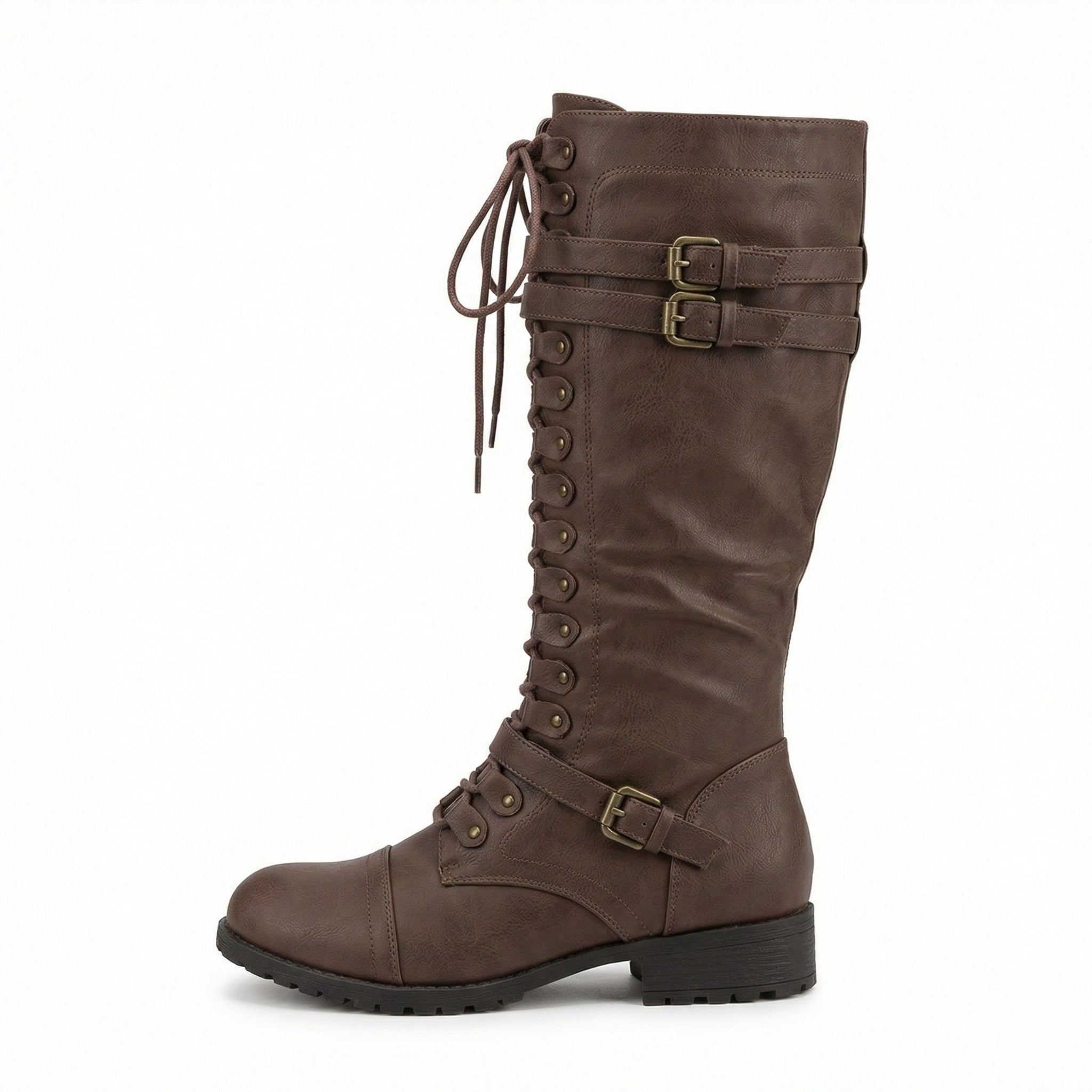 Retro-Schnürstiefel mit Schnalle