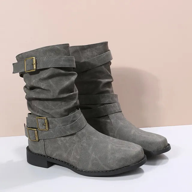 Shopnory | Kniehohe Retro-Stiefel