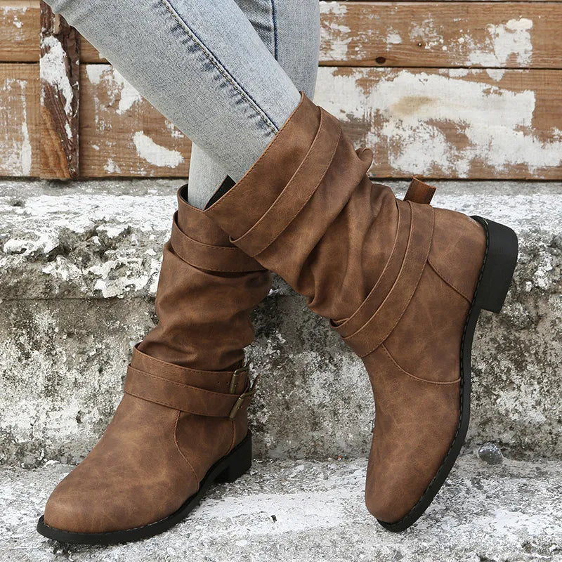 Shopnory | Kniehohe Retro-Stiefel