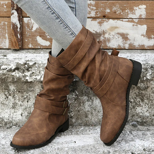 Shopnory | Kniehohe Retro-Stiefel