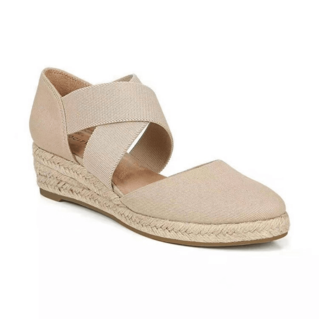 Kreuzband Espadrilles mit Geflochtenem Seil und Keilsohle