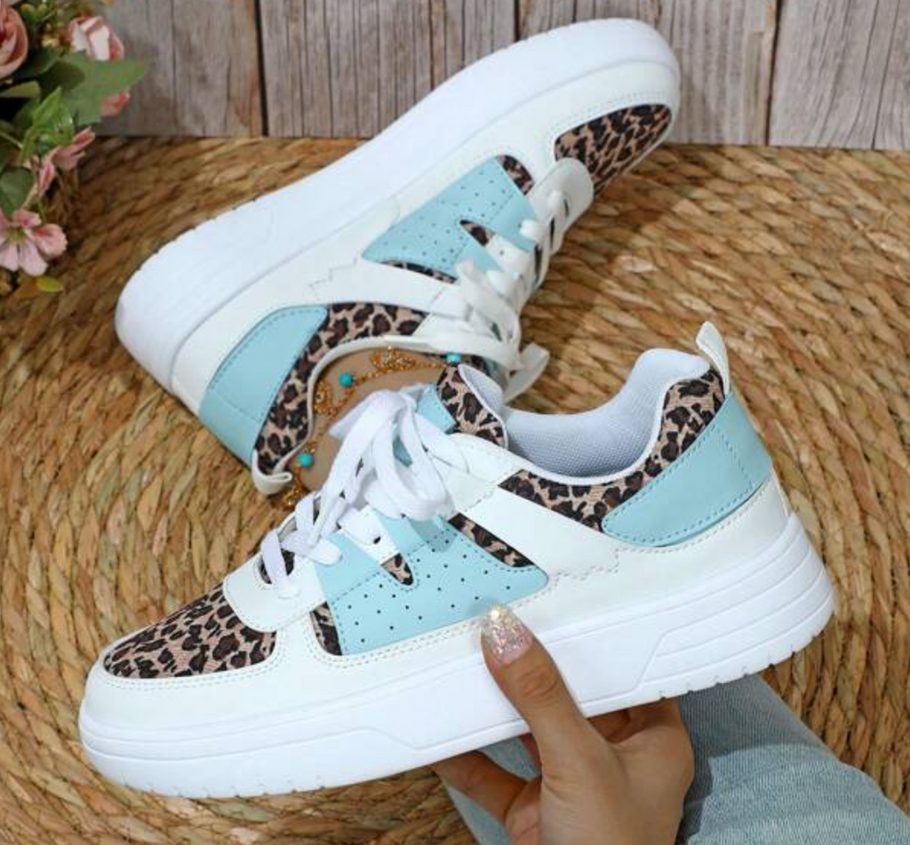 Damen Sneakers Leopard Muster Trendy