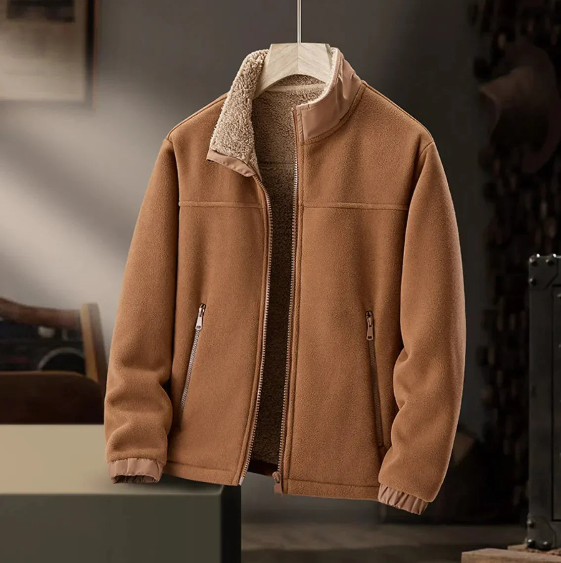 Sherpa-Futter Fleecejacke