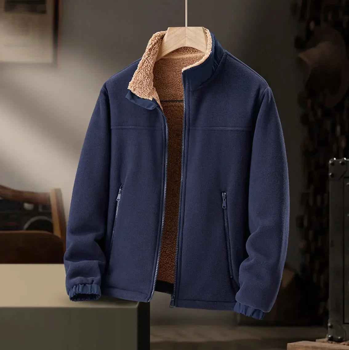 Sherpa-Futter Fleecejacke
