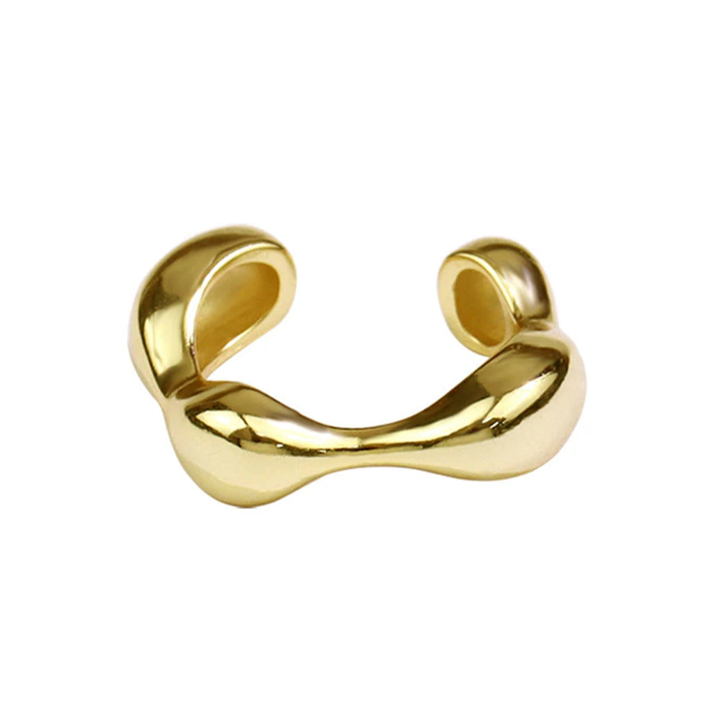 Glatt unregelmäßige Wellen verstellbarer offener Ring | Shop Nory