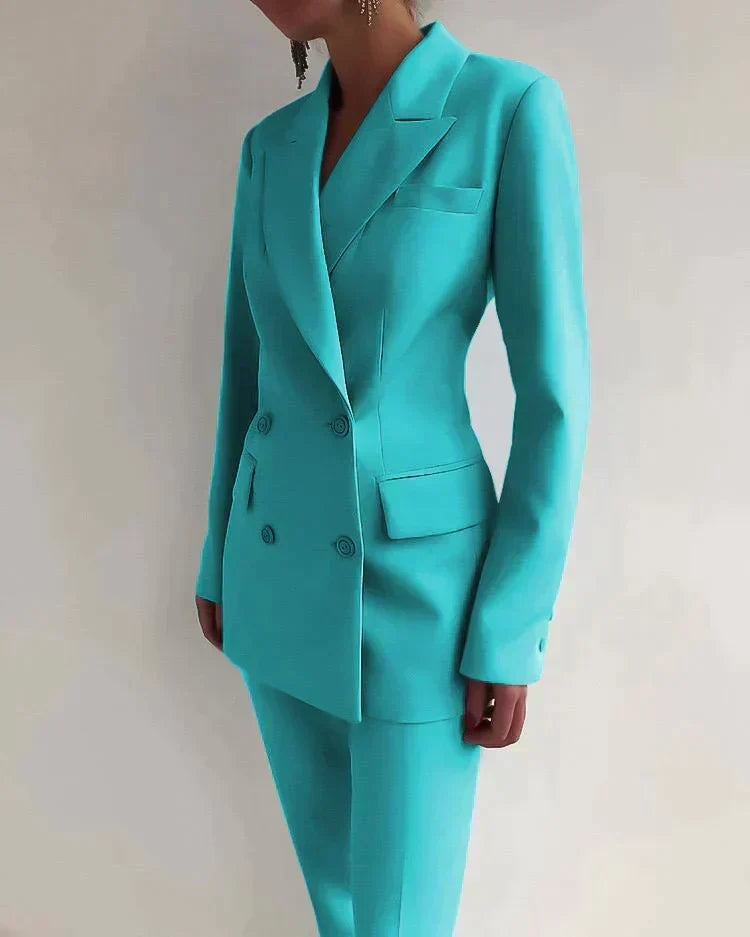 Anzug Damen Eleganter Blazer & Hosen Set