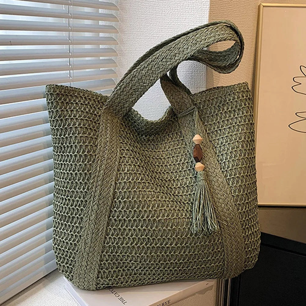 Sommertasche Aus Stroh mit Lässigem Design