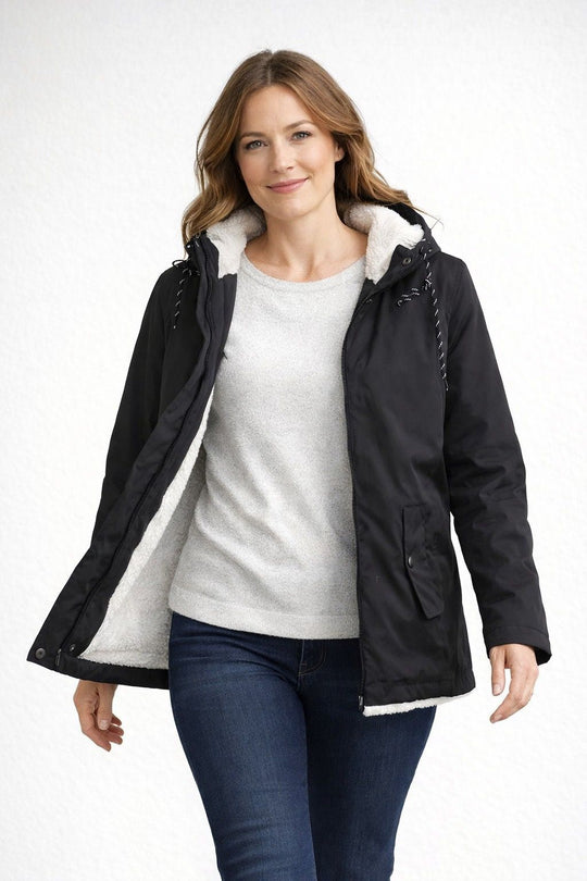 ShopNory | Damen Winterjacke mit Kapuze und Fleecefutter