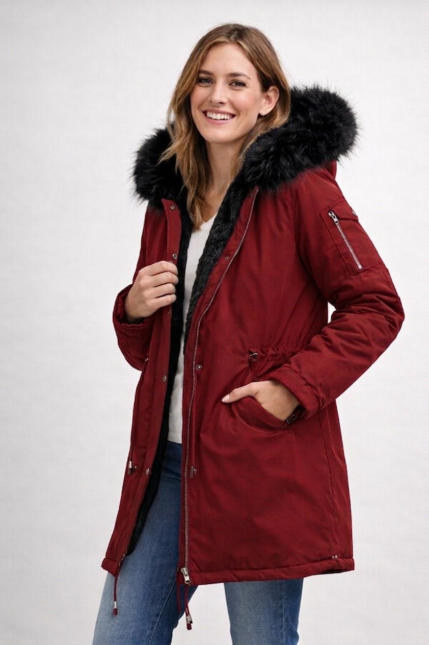 ShopNory | Damen Parka Fellkapuze Fleecefutter