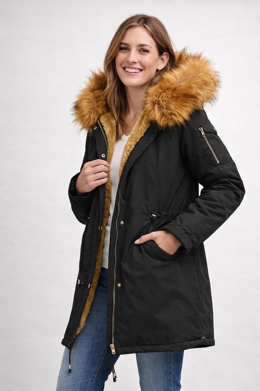 ShopNory | Damen Parka Fellkapuze Fleecefutter