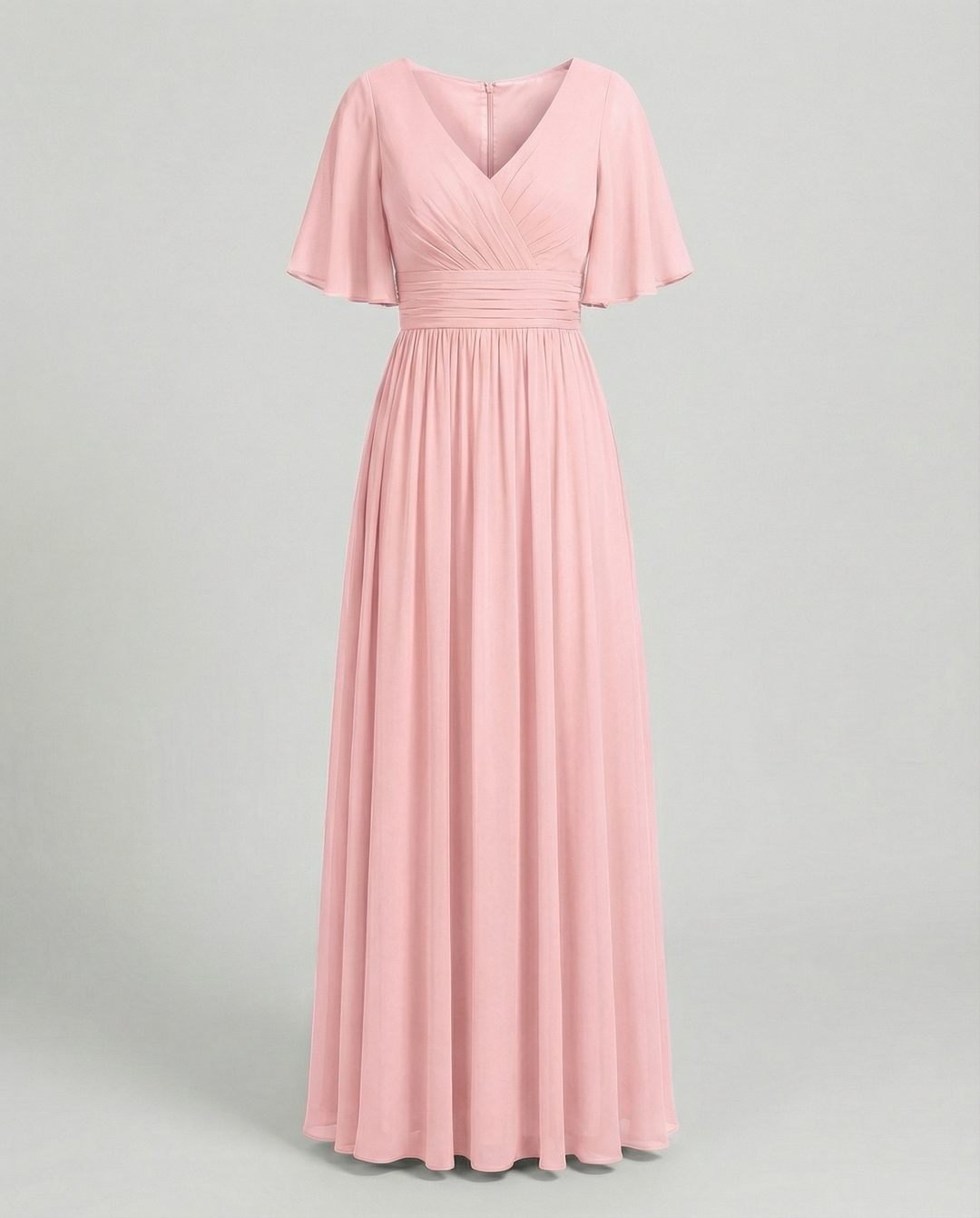 Shopnory | Kleid Fließendes V-Ausschnitt Chiffonkleid für Damen