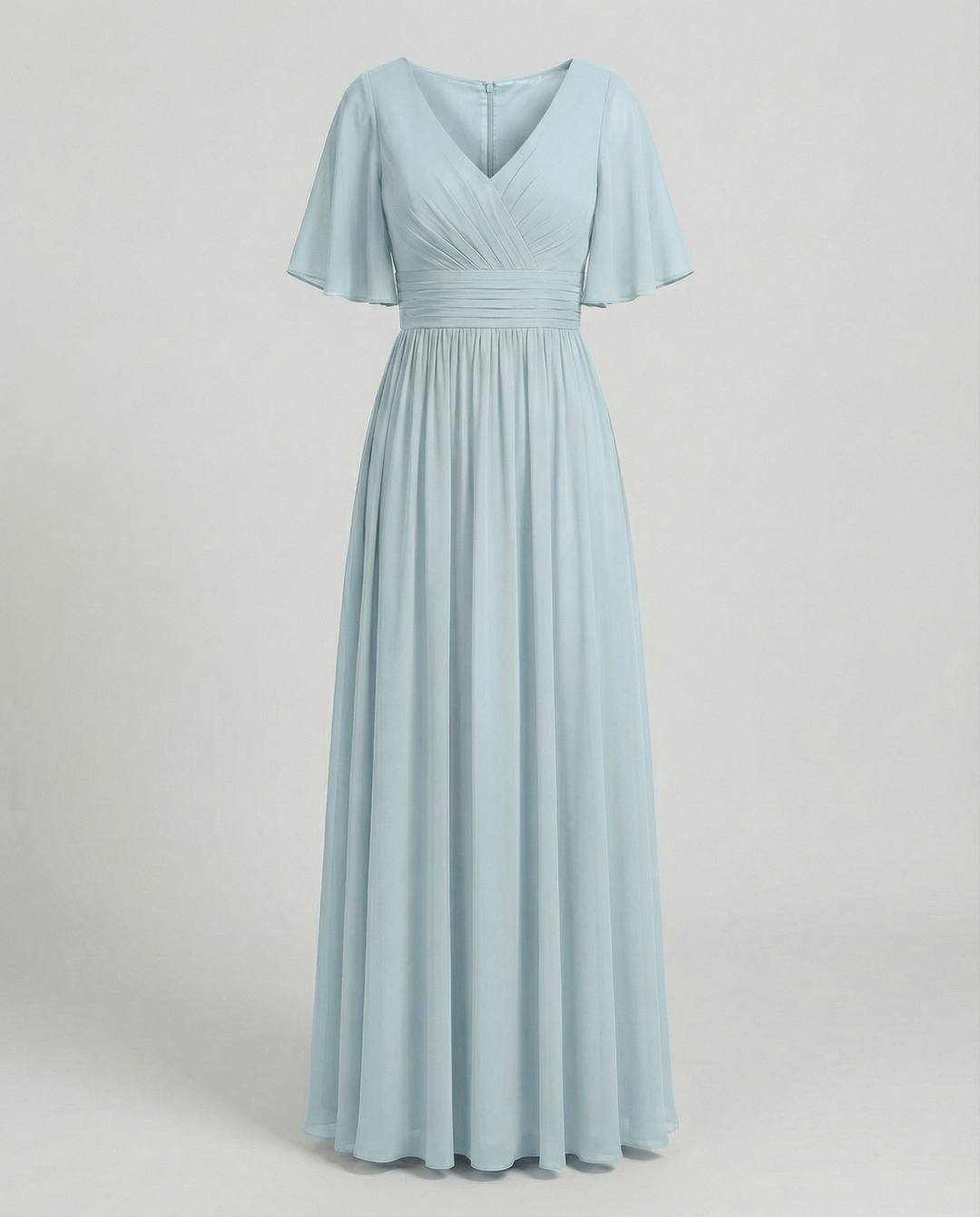 Shopnory | Kleid Fließendes V-Ausschnitt Chiffonkleid für Damen