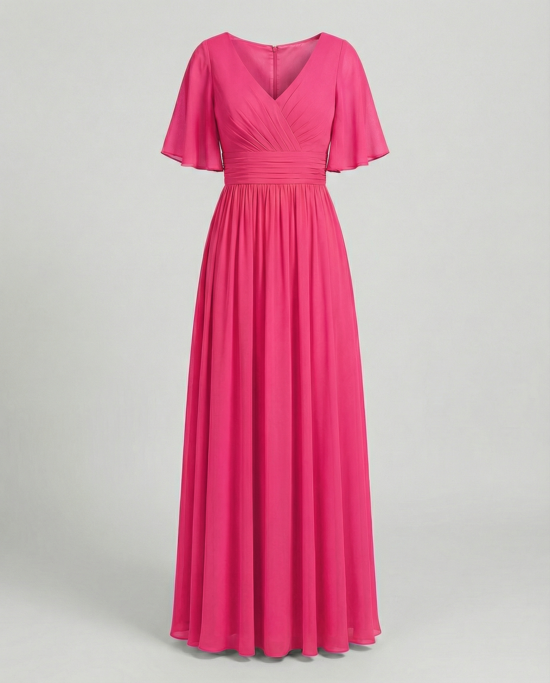 Shopnory | Kleid Fließendes V-Ausschnitt Chiffonkleid für Damen