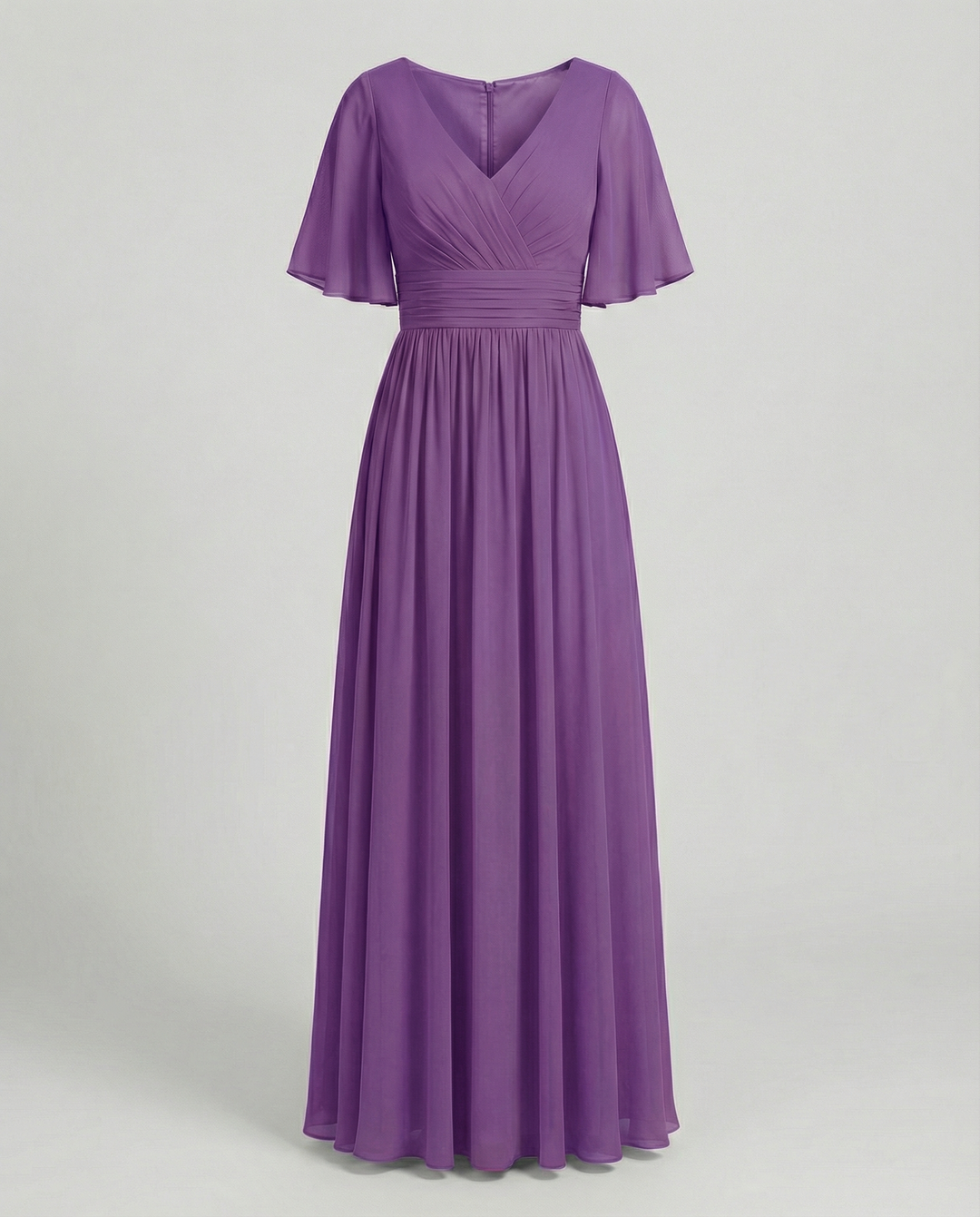 Shopnory | Kleid Fließendes V-Ausschnitt Chiffonkleid für Damen