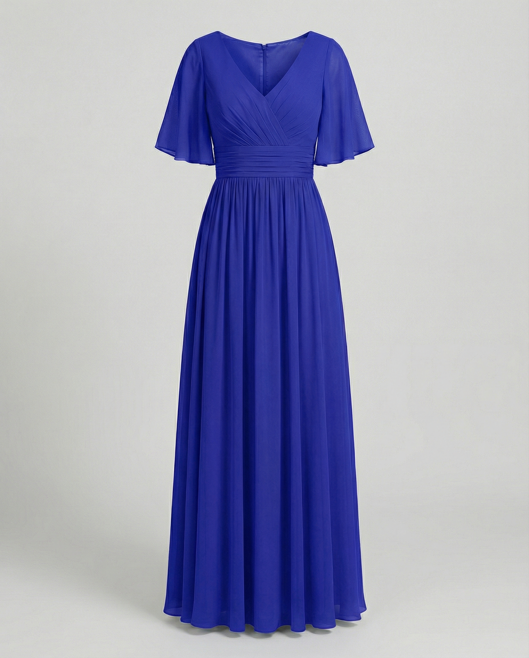 Shopnory | Kleid Fließendes V-Ausschnitt Chiffonkleid für Damen