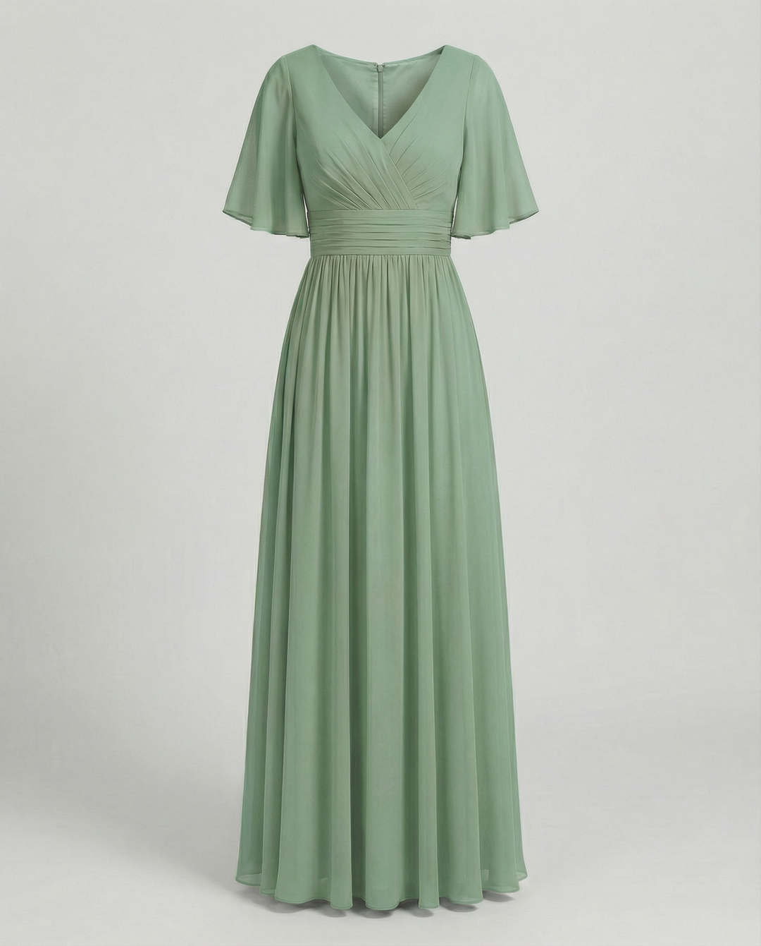 Shopnory | Kleid Fließendes V-Ausschnitt Chiffonkleid für Damen