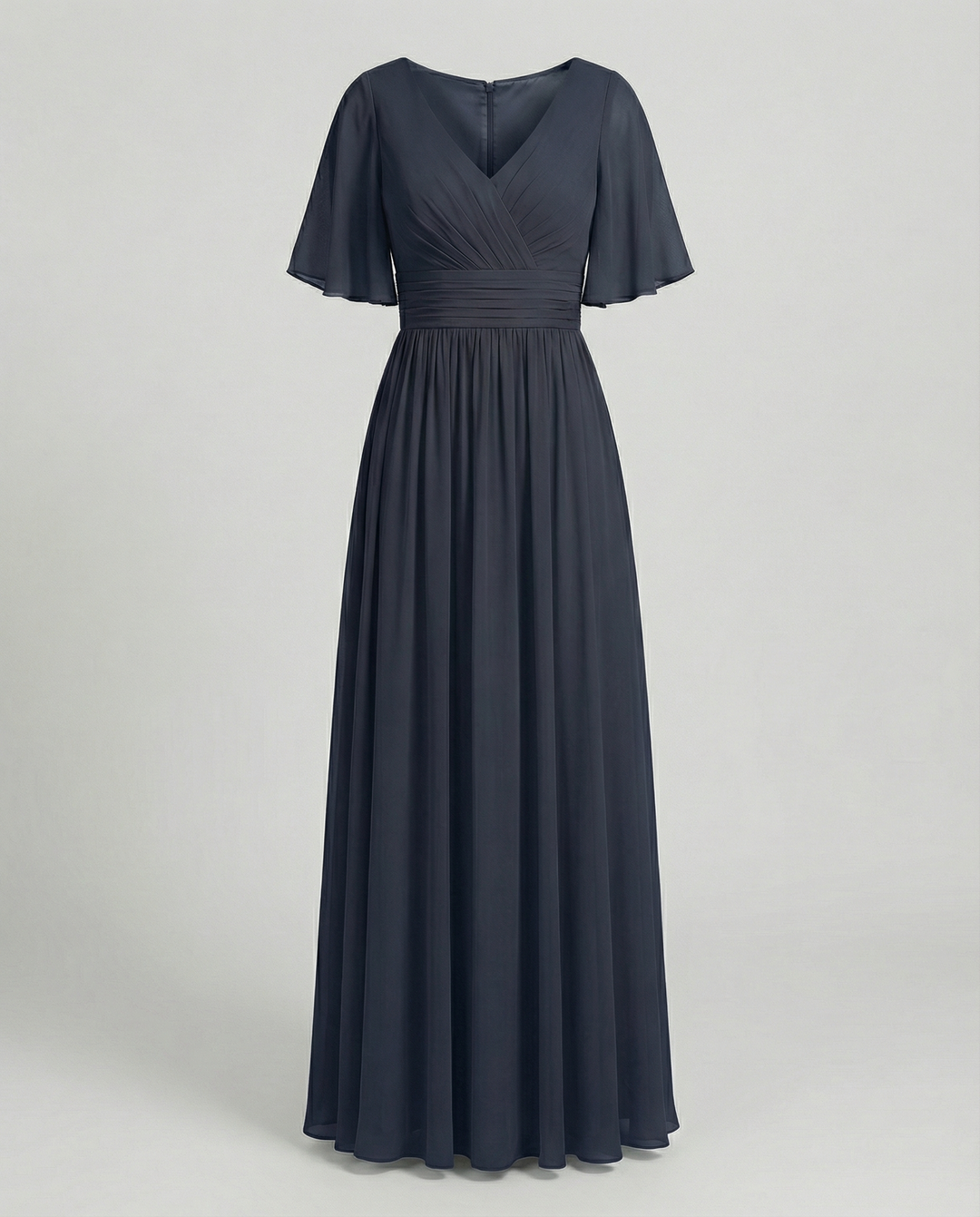 Shopnory | Kleid Fließendes V-Ausschnitt Chiffonkleid für Damen