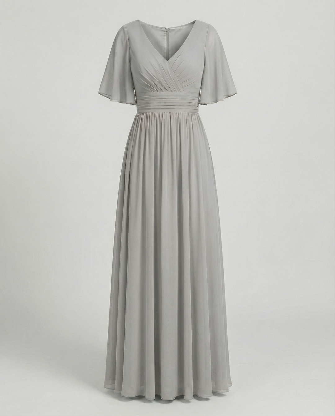 Shopnory | Kleid Fließendes V-Ausschnitt Chiffonkleid für Damen