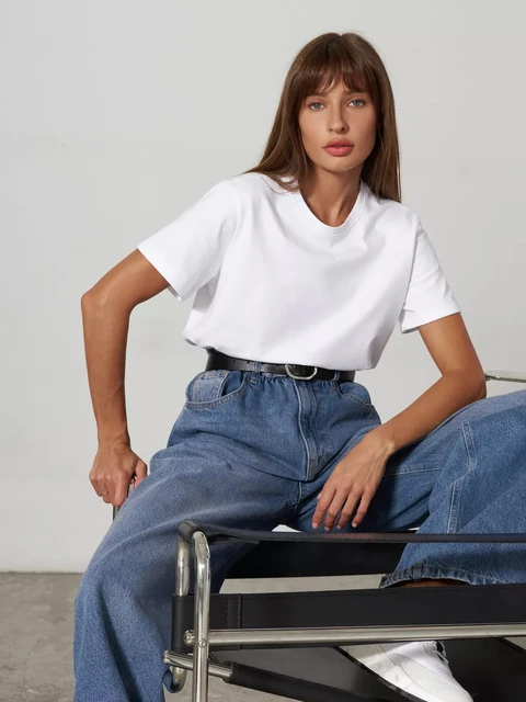 Damen-T-Shirt Aus 100% Baumwolle