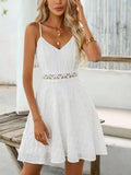 Elegantes Kleid Ohne Ärmel mit Spitze, Eng Anliegender Schnitt, A-Linie und Atmungsaktivität für Strand und Fest.