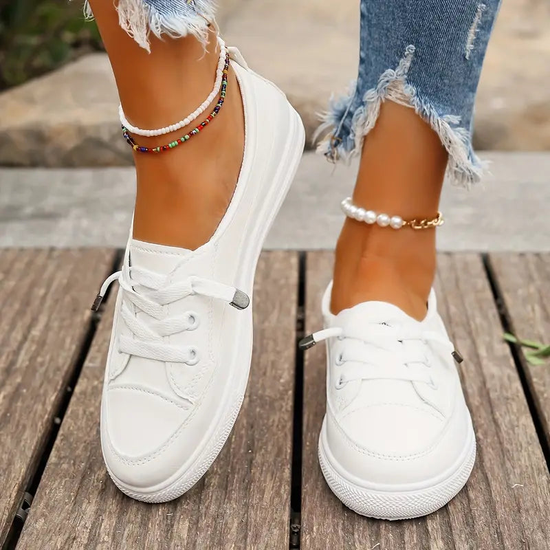 Lässig Flache Schuhe mit Rutschfester Sohle und Runder Spitze