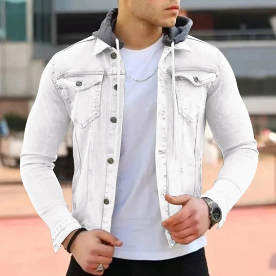 Denim-Shirt mit Kapuze