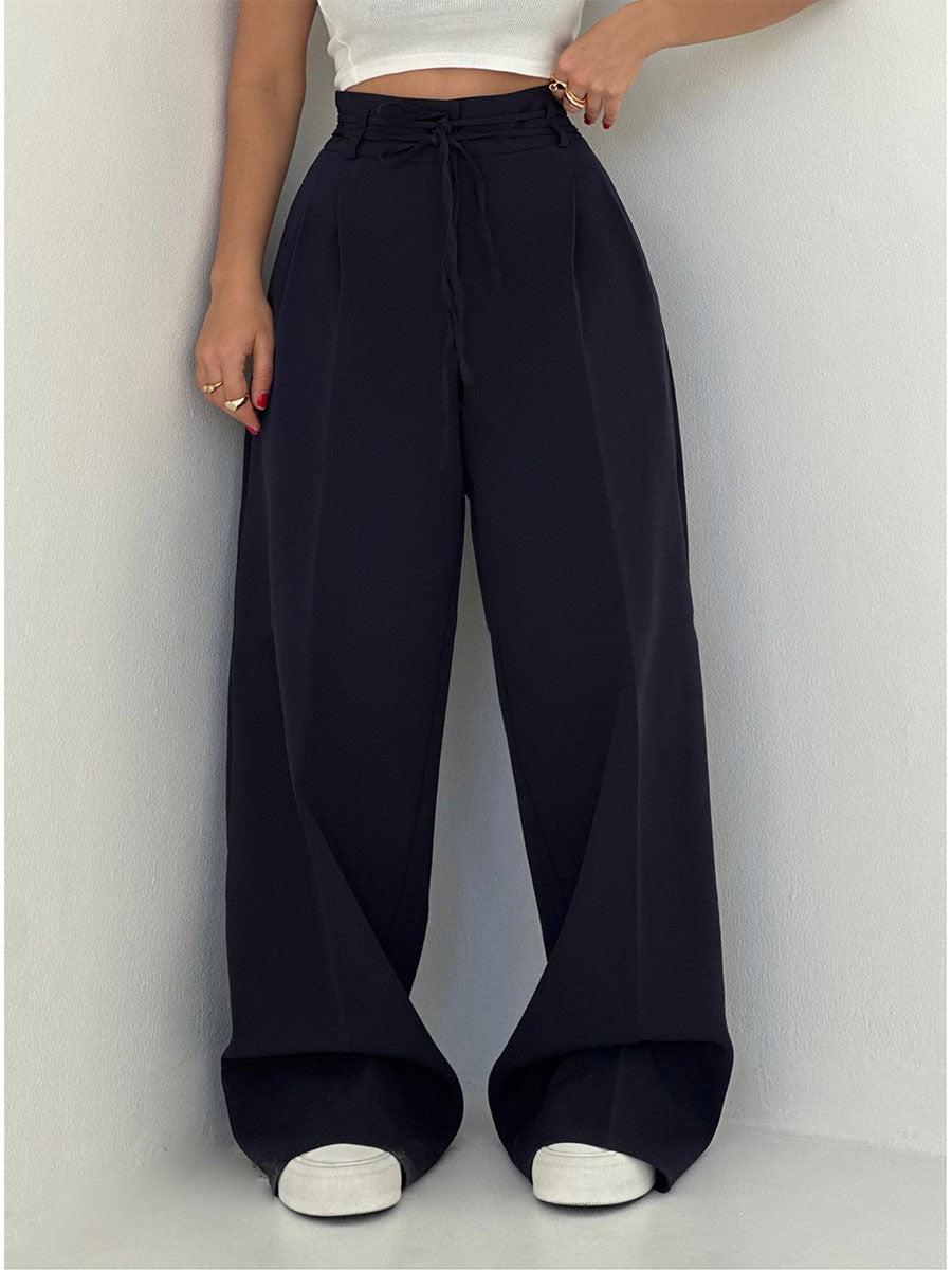 Damenhose mit Hohem Bund und Weitem Bein