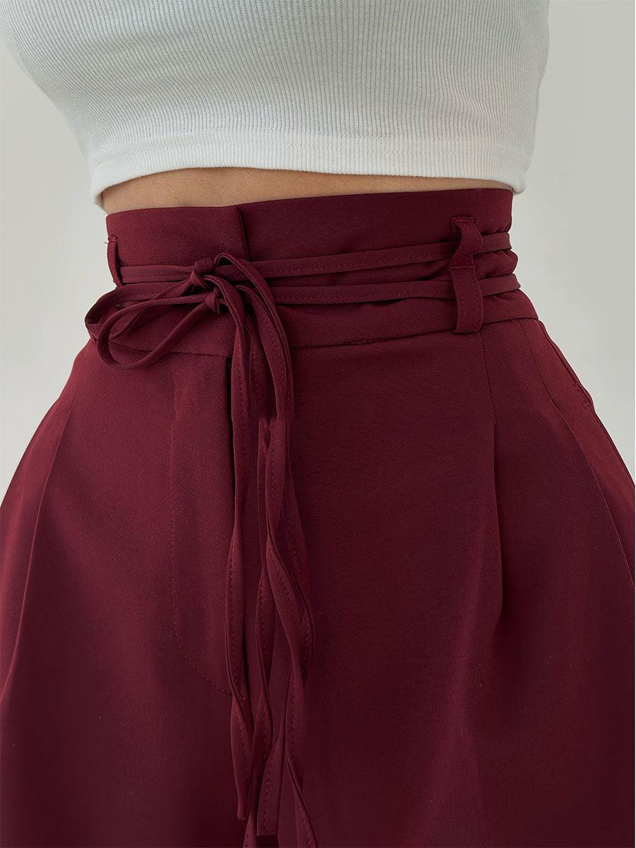 Damenhose mit Hohem Bund und Weitem Bein