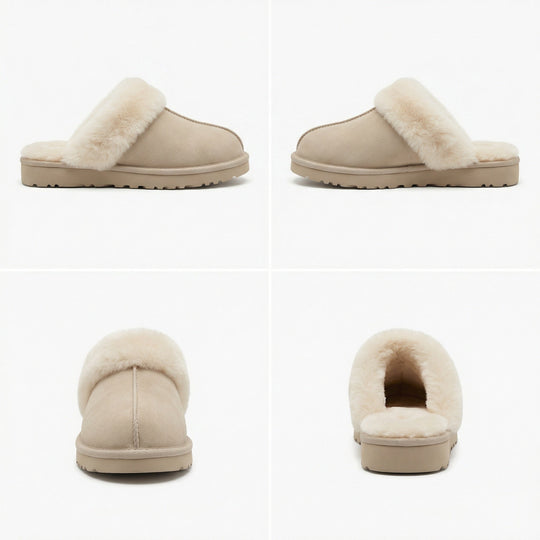 Clogs - Damen Retro Wildleder Slip-On Mule
