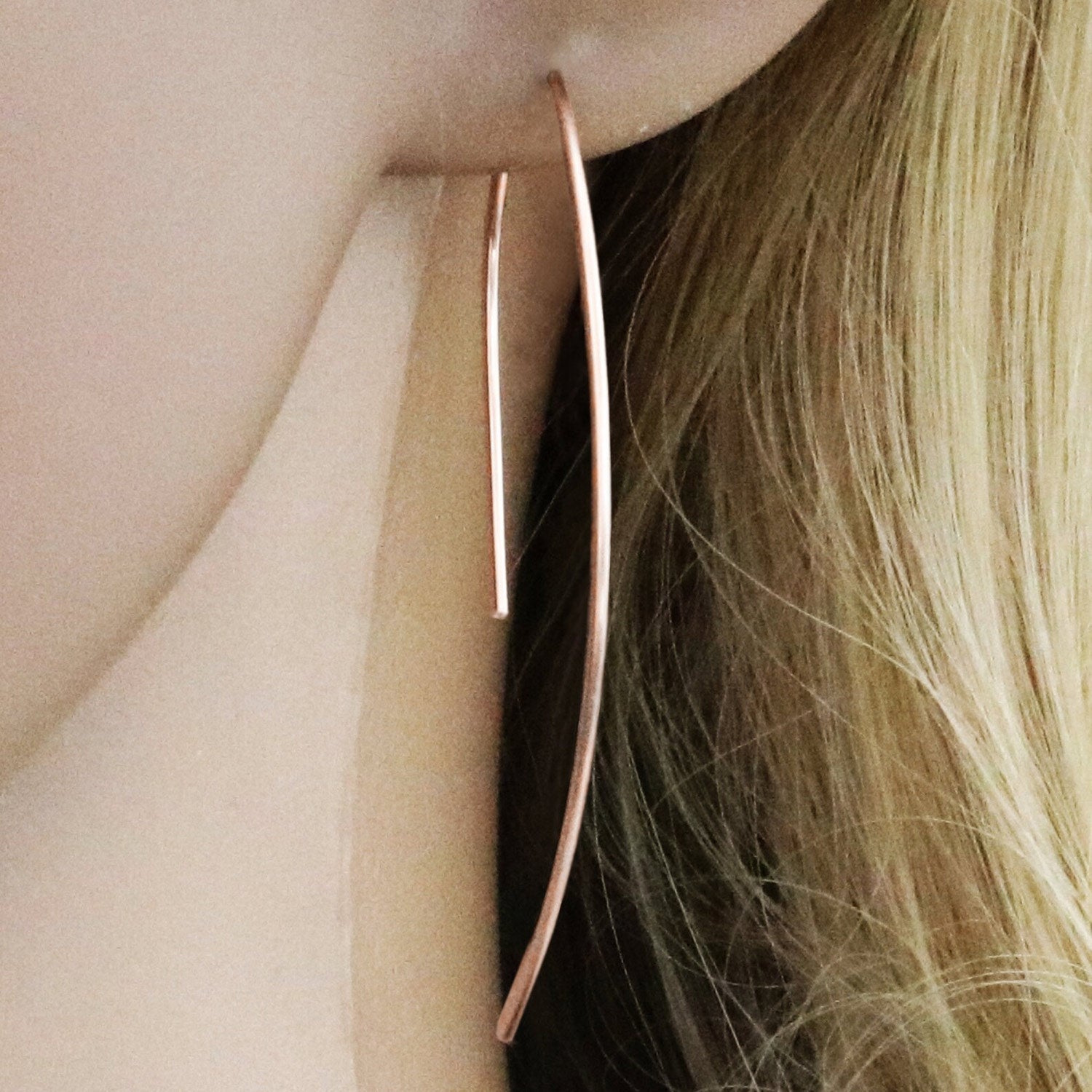 Edelstahl Wishbone Threader Häng Ohrringe | Shop Nory