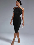 Feather Bandage Jurk Voor Stijlvolle Dames