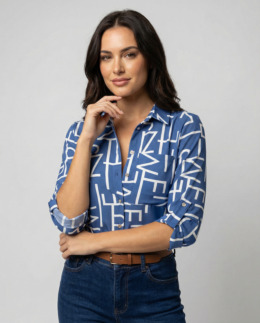 Bluse mit Umlegekragen