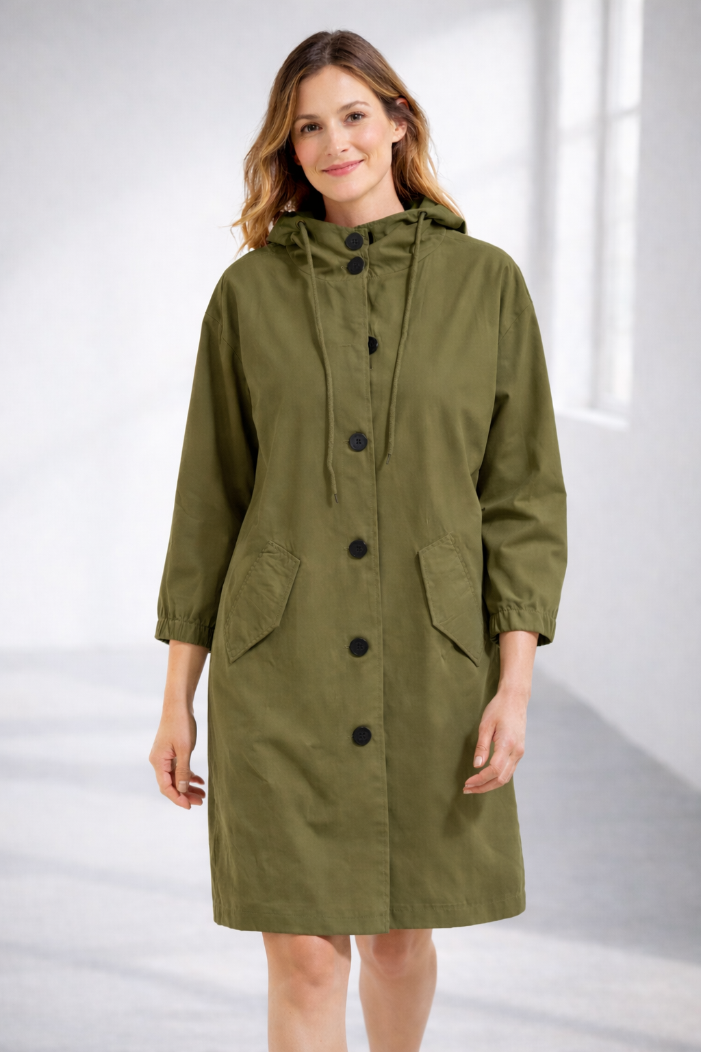 Damen Kapuzenjacke in mittlerer Länge