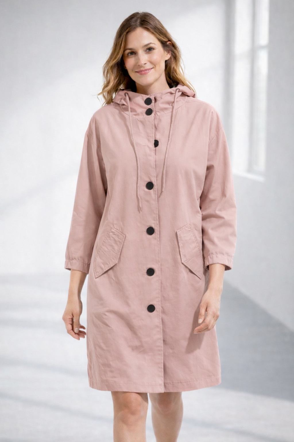 Damen Kapuzenjacke in mittlerer Länge
