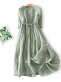 Elegantes Leinenkleid