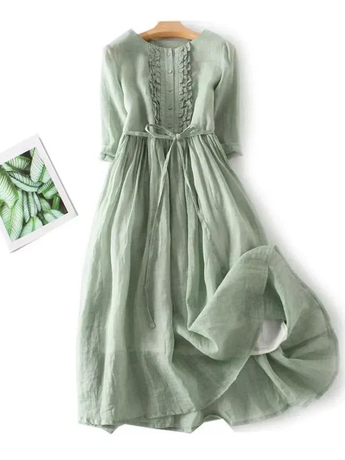 Elegantes Leinenkleid