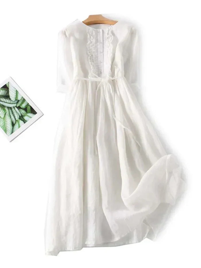 Elegantes Leinenkleid