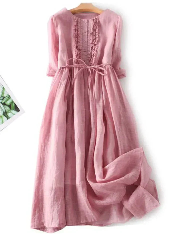 Elegantes Leinenkleid