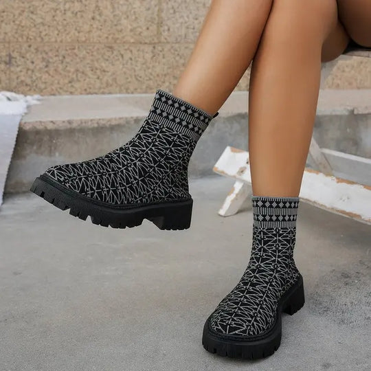 Shopnory | Klobige Stiefeletten für Damen