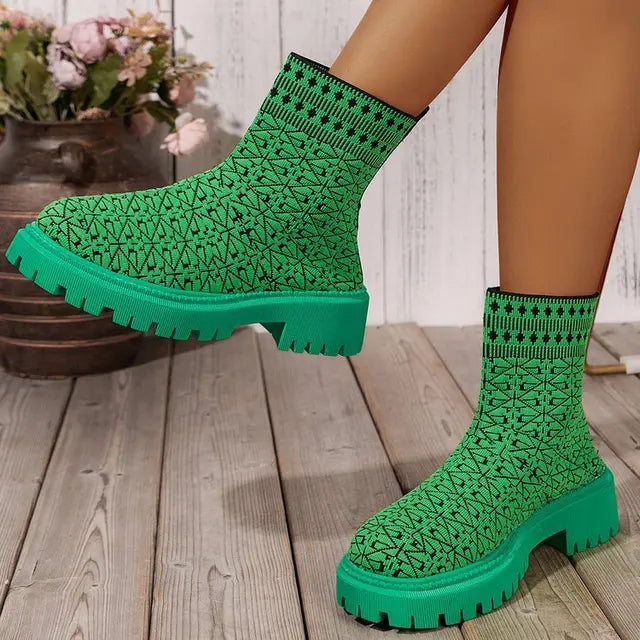 Shopnory | Klobige Stiefeletten für Damen