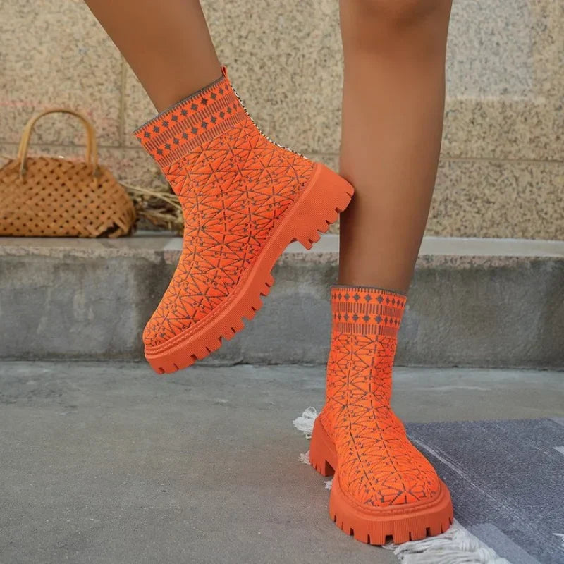 Shopnory | Klobige Stiefeletten für Damen